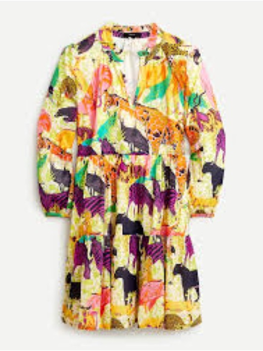 J.Crew Multicolor Animal Print Tiered Dress